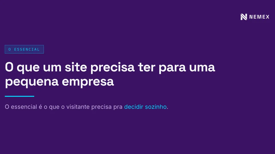 O que um site precisa ter para uma pequena empresa