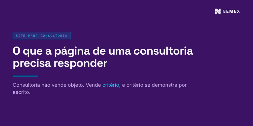 Site para consultoria empresarial: o que a página precisa responder