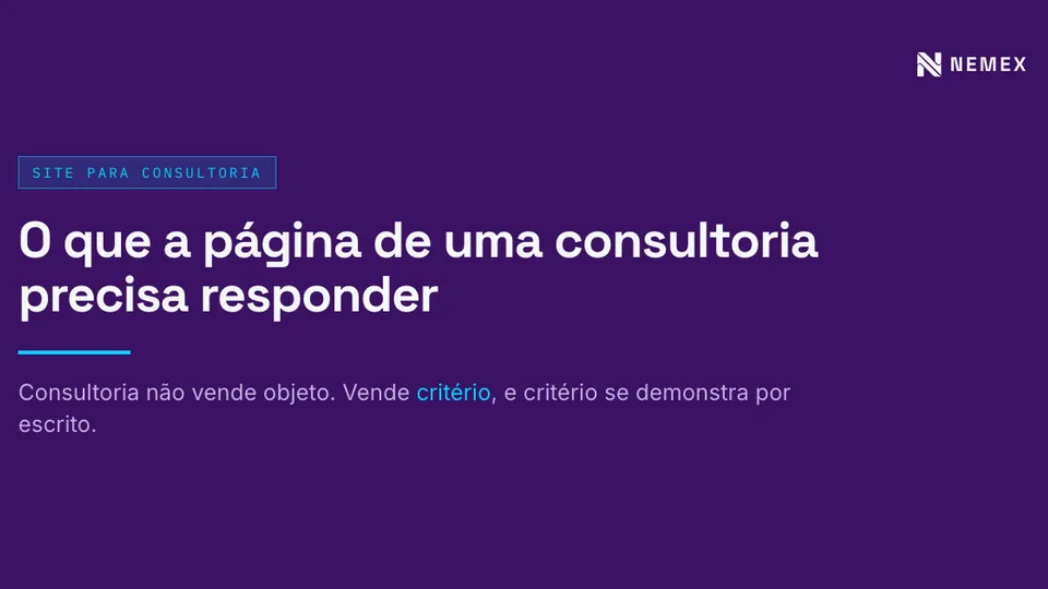 Site para consultoria empresarial: o que a página precisa responder